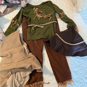 Green and Brown Costume Set with Rope Details